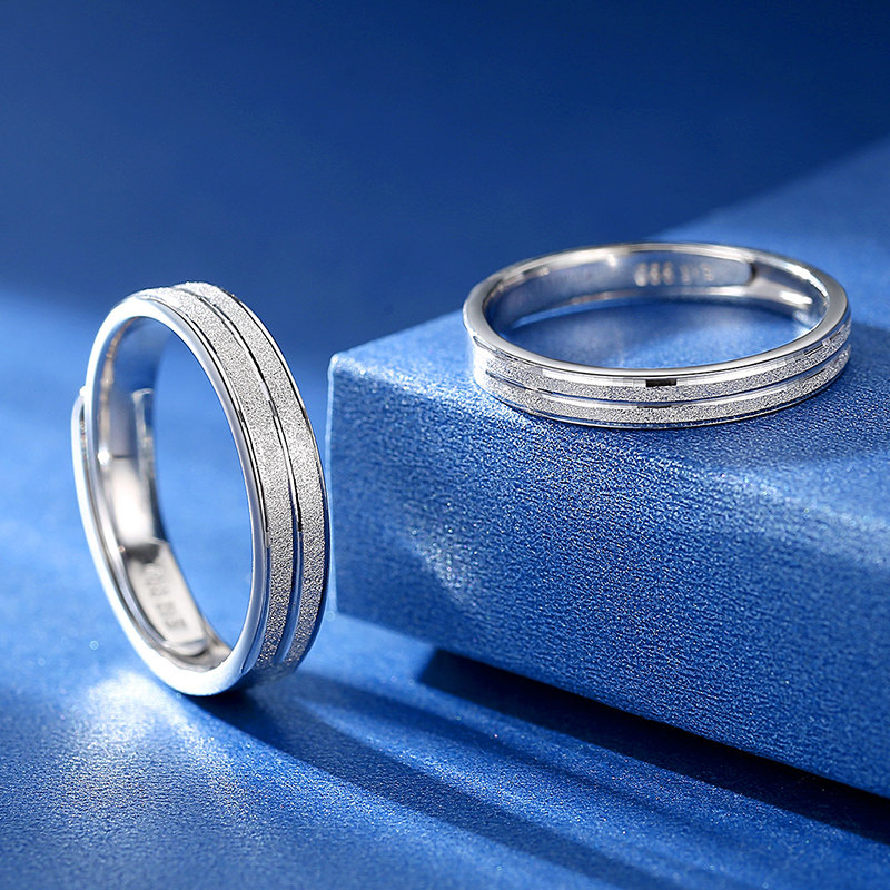 999情侣礼物一对纪念男ck纯银戒指 银尚盟戒指/指环