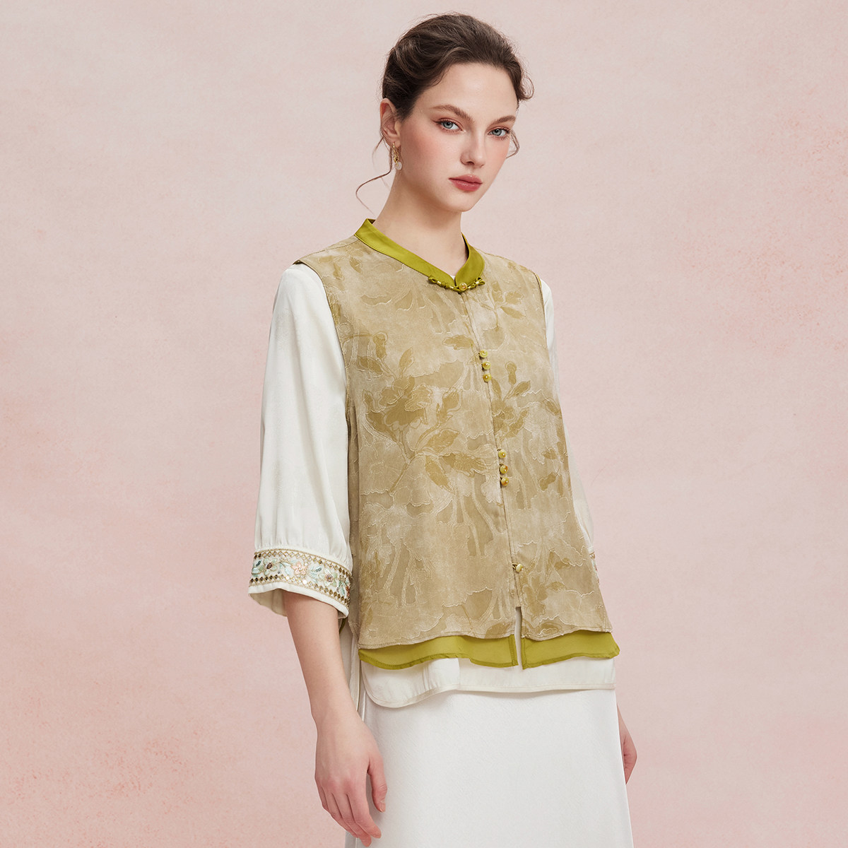 Sirli 2026 summer new style new national style two-color jacquard multi-wear versatile vest