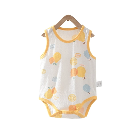 Детское хлопковое тонкое боди без рукавов для новорожденных