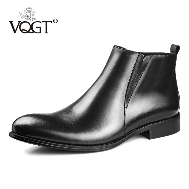 VQGT British fashion men's boots genuine leather boots