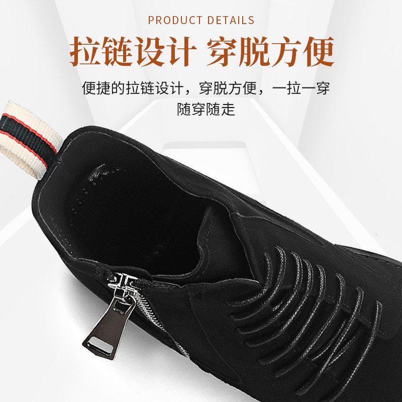 VQGT冬季新款拉链马丁靴高帮皮鞋真皮磨砂男靴皮靴男短靴反绒靴子,淘宝优惠券,粉丝福利购,淘宝优惠卷