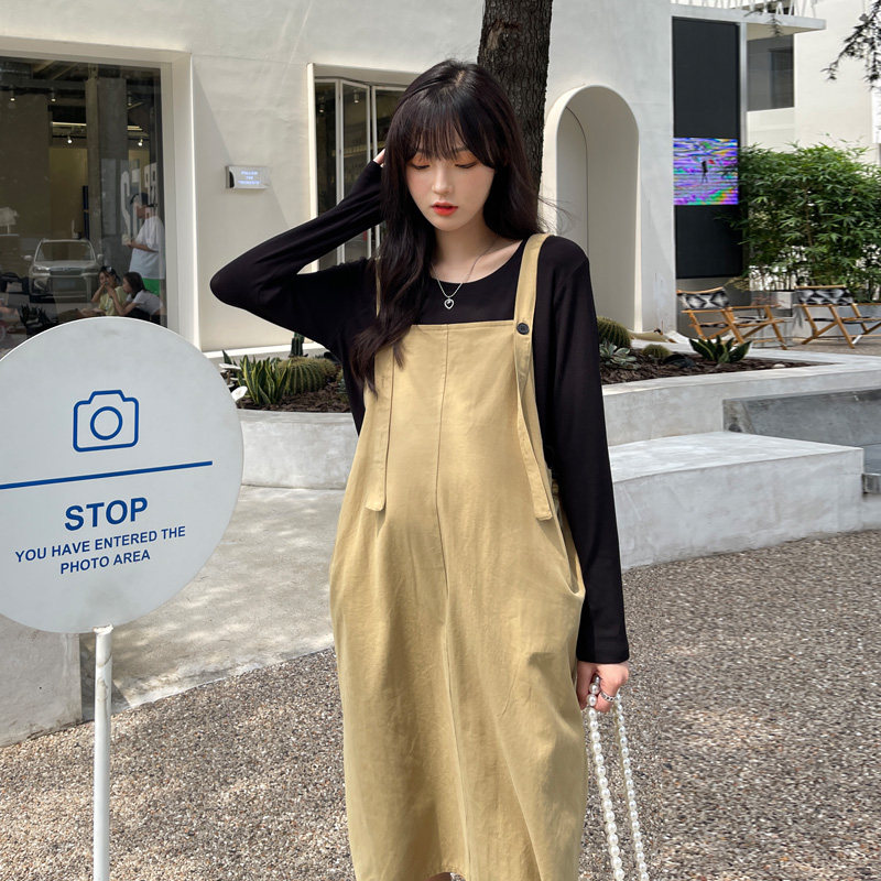 孕妇秋装时尚款2021新款韩版背带裙 喜图连衣裙