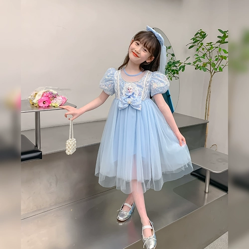 Летний детский наряд маленькой принцессы, юбка, платье, «Холодное сердце»