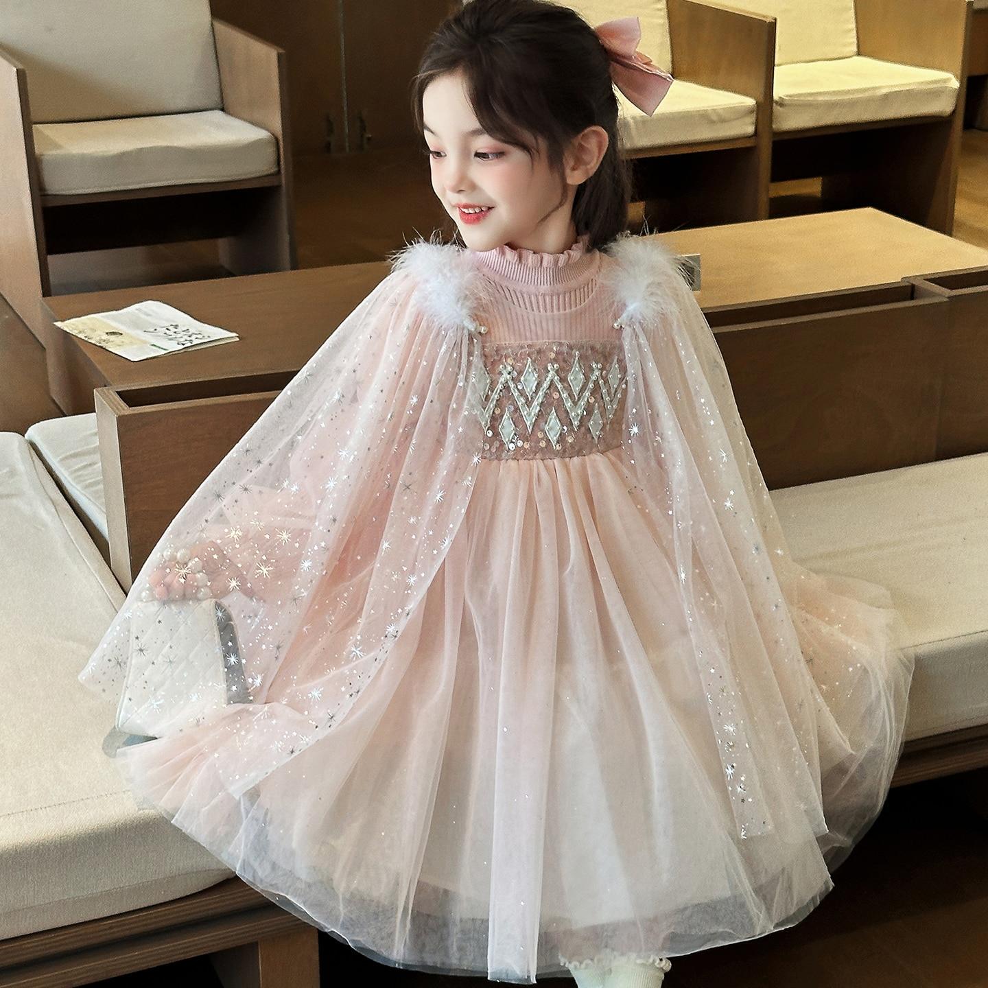 女童秋冬爱莎公主裙2025新款儿童冰雪奇缘礼服女孩洋气针织毛衣裙,淘宝优惠券,粉丝福利购,淘宝优惠卷
