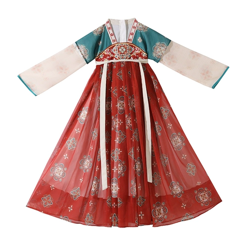 Ханфу девушки весна и осень 2025 г. Новый древний стиль Девушка Данхуанг Фейтиан Китайский стиль Тан костюм Детский костюм Древняя костюма