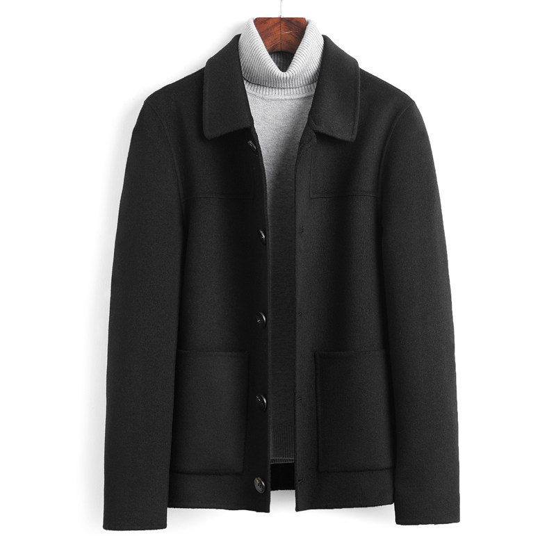 毛呢大衣男短款羊毛呢子英伦夹克 zooomooo佐牧毛呢大衣