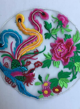 透明布料蝴蝶花刺绣欧根纱重工