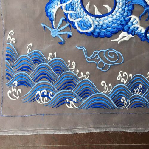 软纱网纱刺绣绣花机绣绣花刺绣龙服装服饰加工辅料 - 图2