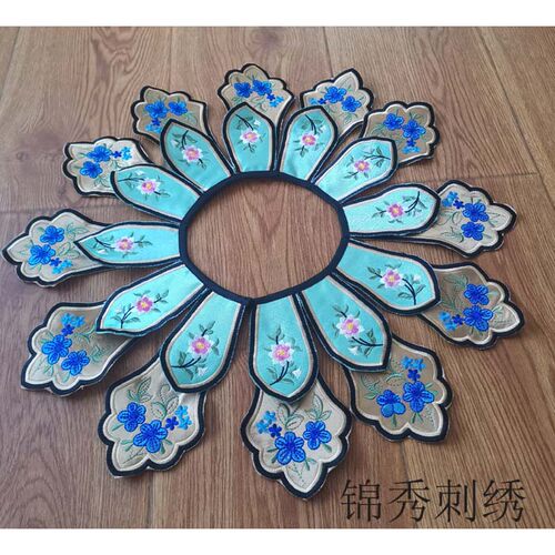 清代老绣云肩刺绣老嫁衣嫁机绣绣片精美古玩工艺绣花 - 图1