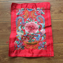 Large red double phoenix Peony Retro Embroidery Flowers Pieces National Wind Clothing Accessories