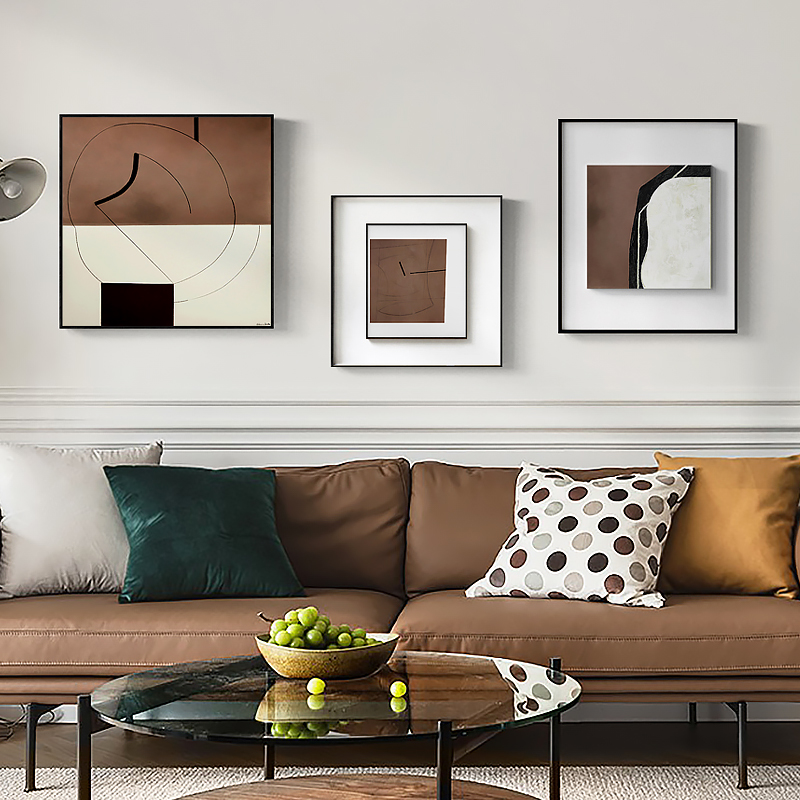 诧图现代简约客厅装饰画抽象高档大气挂画沙发背景墙壁画三联组合