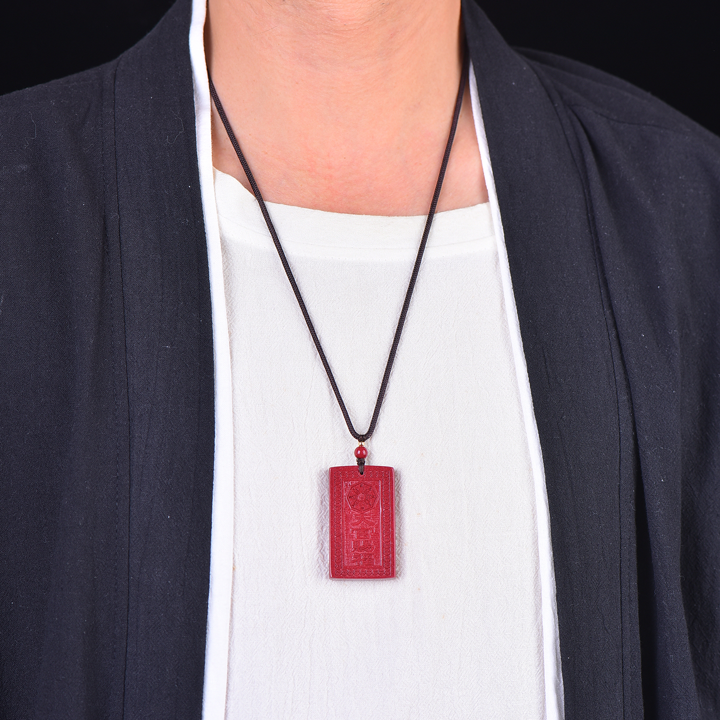 朱砂天官赐福挂件平安无事牌吊坠紫气东来正品官方旗舰店福牌男士 - 图1