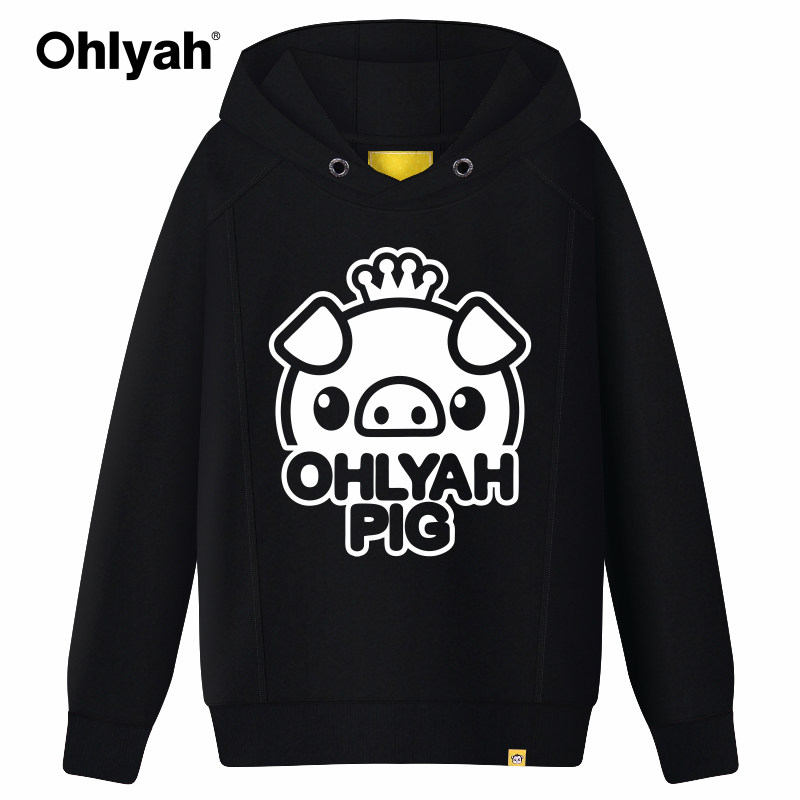 ohlyah本年新年红色猪卡通印花卫衣 ohlyah卫衣/绒衫