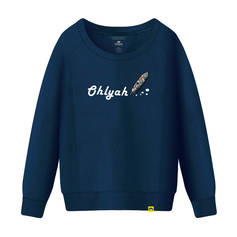 ohlyah2019秋装纯棉白色圆领卫衣 ohlyah卫衣/绒衫