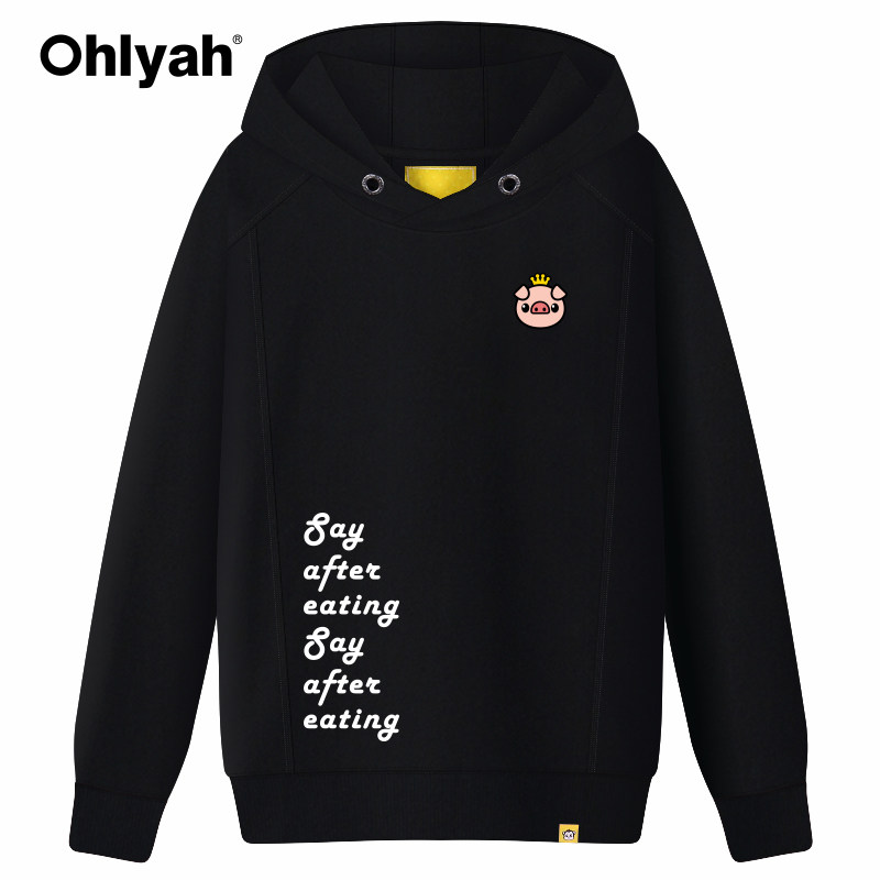 ohlyah连帽衫女情侣装红色纯棉卫衣 ohlyah卫衣/绒衫