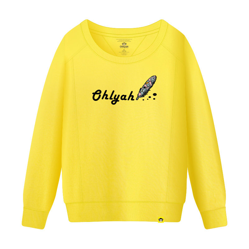 ohlyah2019秋装纯棉白色圆领卫衣 ohlyah卫衣/绒衫