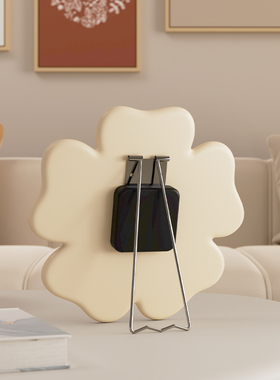 幸运花时钟摆件奶油风客厅玄关桌面小时钟表摆台式氛围感好物装饰