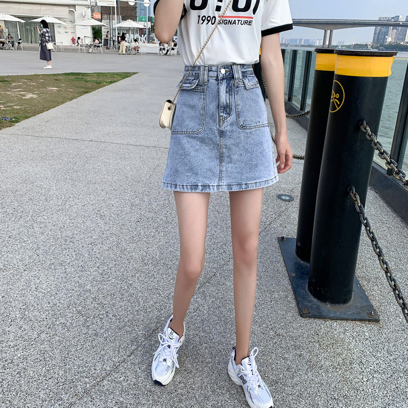 显瘦高腰2022夏季新款牛仔半身裙 米婉萌半身裙
