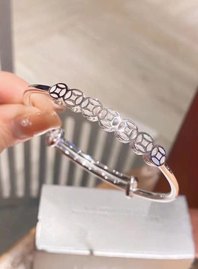 幻彩钱币铜钱招财手镯女简约饰品