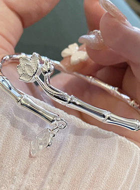 幸运四叶草手镯手环银年轻款女