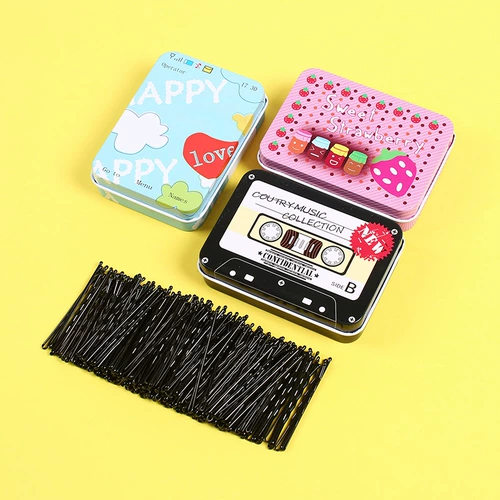 Детская черная заколка для волос, челка, шпильки для волос, простой и элегантный дизайн