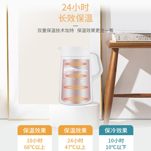 tiger虎牌PWO-A12C不锈钢真空保温壶家用简约暖瓶保暖热水壶1.2L - 图2