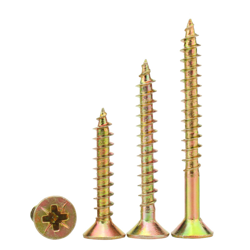 彩锌纤维钉加硬干壁钉十字平头自攻螺丝钉沉头木螺钉墙板钉M3M4M5 - 图0