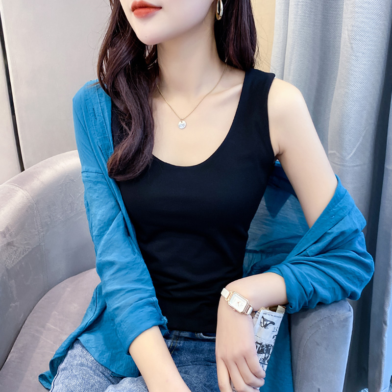 春装新款纯棉打底工字无痕夏内搭 俏伊兰背心吊带