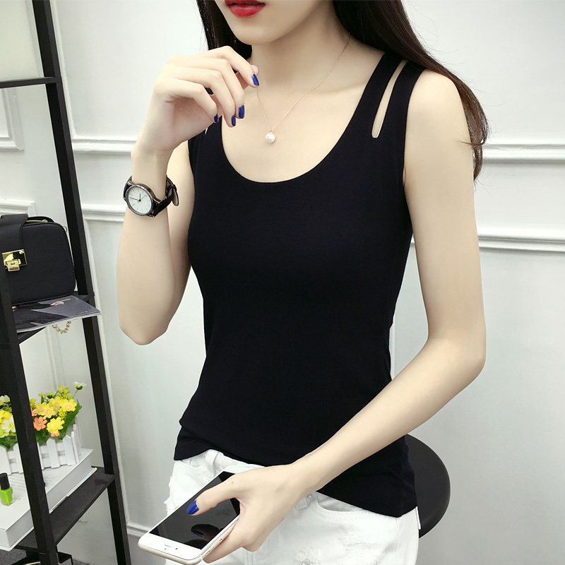 新款双层棉打底工字夏显瘦外穿内搭 俏伊兰背心吊带