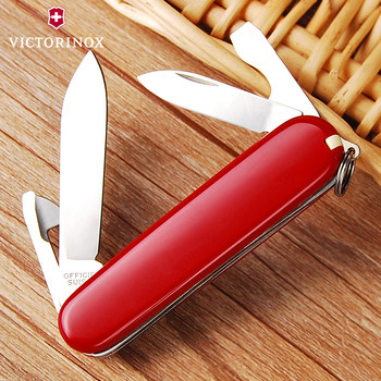 ດັ້ງເດີມ Victorinox Swiss Army Knife 84mm Recruit (ສີແດງ) 0.2503 Multifunctional Folding Swiss Knife ຂອງແທ້