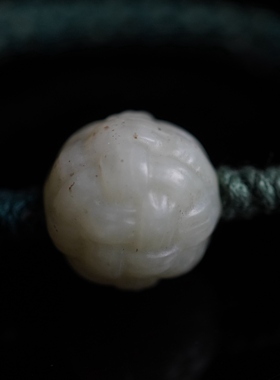 归林系列 |和田玉绣球925银纯手工编织可调节男女款送礼物不撞款