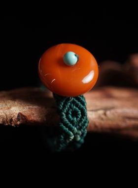 归林系列 |蜜蜡天然绿松石纯手工编织绿色戒指男女款原创不撞款