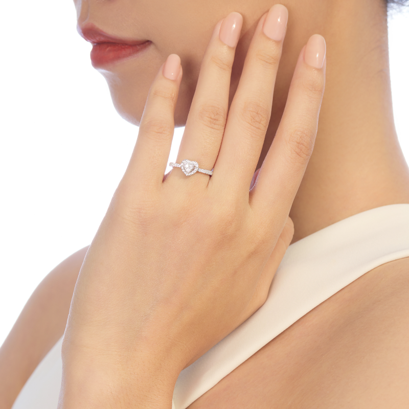 DRHEART简奢款求婚钻戒心形戒钻石戒指女WJ0337 - 图2