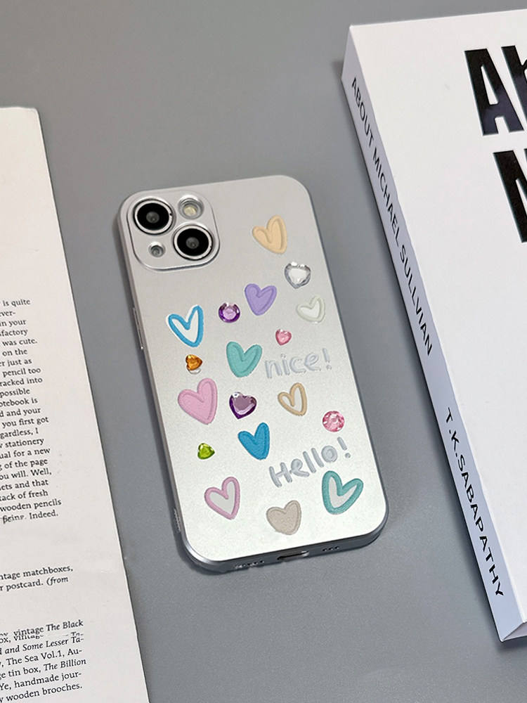 电镀银色爱心华为nova10新款手机壳 智隶数码配件手机保护套/壳