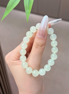 慕溪源和田玉手串女天然玉石圆珠手链新中式高级感