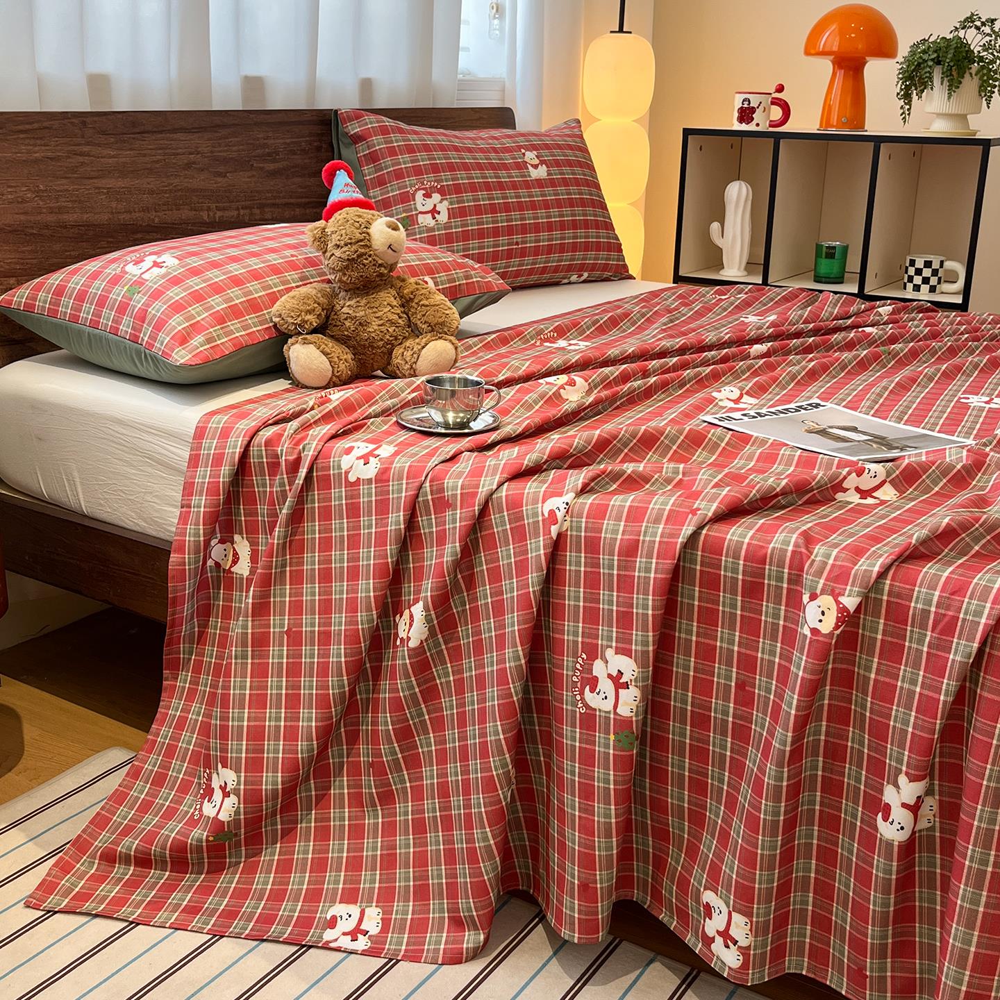 加厚磨毛床单单件纯棉100全棉老粗布被单2025新款四季通用三件套 - 图3