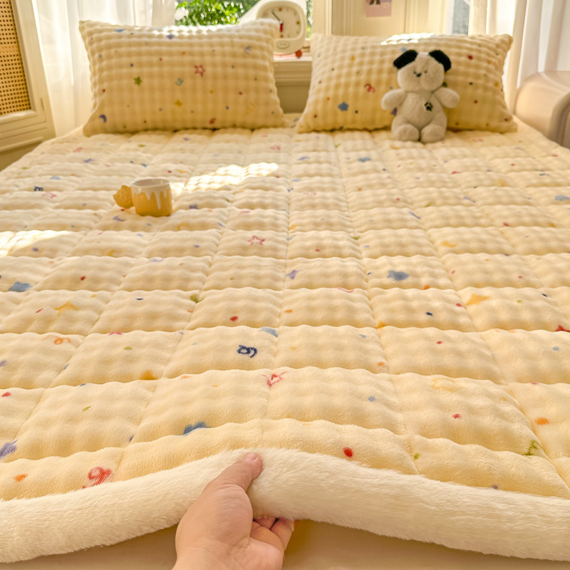 A类牛奶绒床垫儿童保暖床褥秋冬季加绒加厚学生宿舍床单人床护垫3,淘宝优惠券,粉丝福利购,淘宝优惠卷