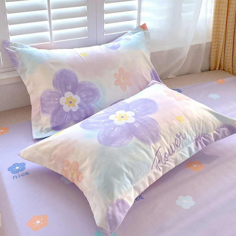 ins水洗棉磨毛四件套床上用品学生宿舍床单被套床品三4非全棉纯棉 - 图3