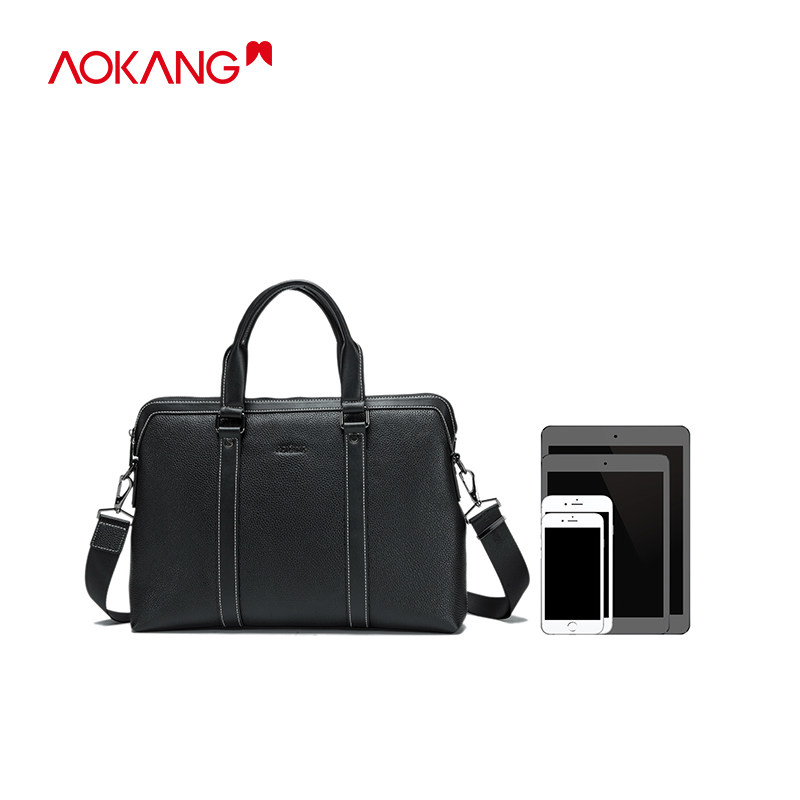 奥康真皮商务公文包休闲斜挎包 奥康箱包男士包袋