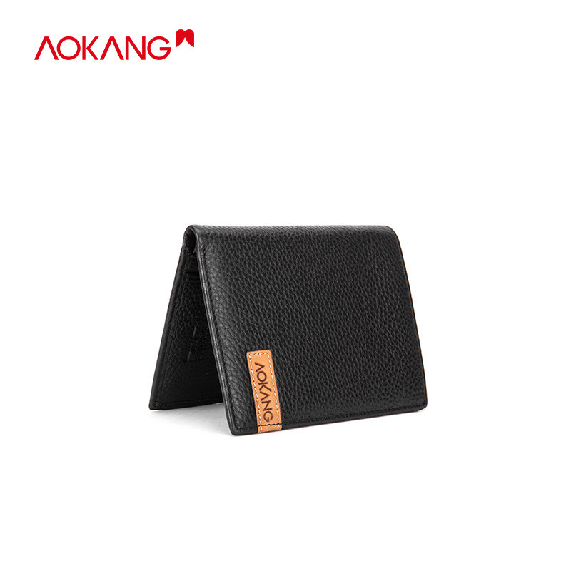 奥康新款男士头层牛皮短款青年钱夹 奥康箱包钱包
