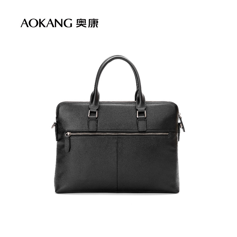 奥康真皮横款休闲手提包商务公文包 奥康箱包男士包袋