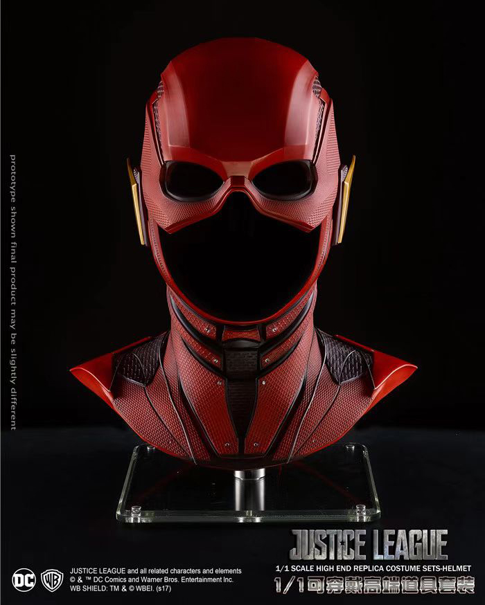 HCMY正义联盟DC正版蝙蝠侠闪电侠头盔面罩1比1可穿戴模型摆件清仓-图2