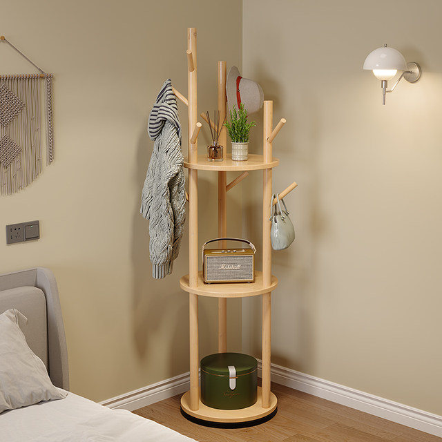 Solid wood rotating coat rack floor-standing coat rack