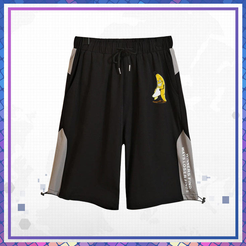 鬼畜大香蕉男女同款短裤一条大香蕉表情包搞笑工装裤子潮夏ne - 图3