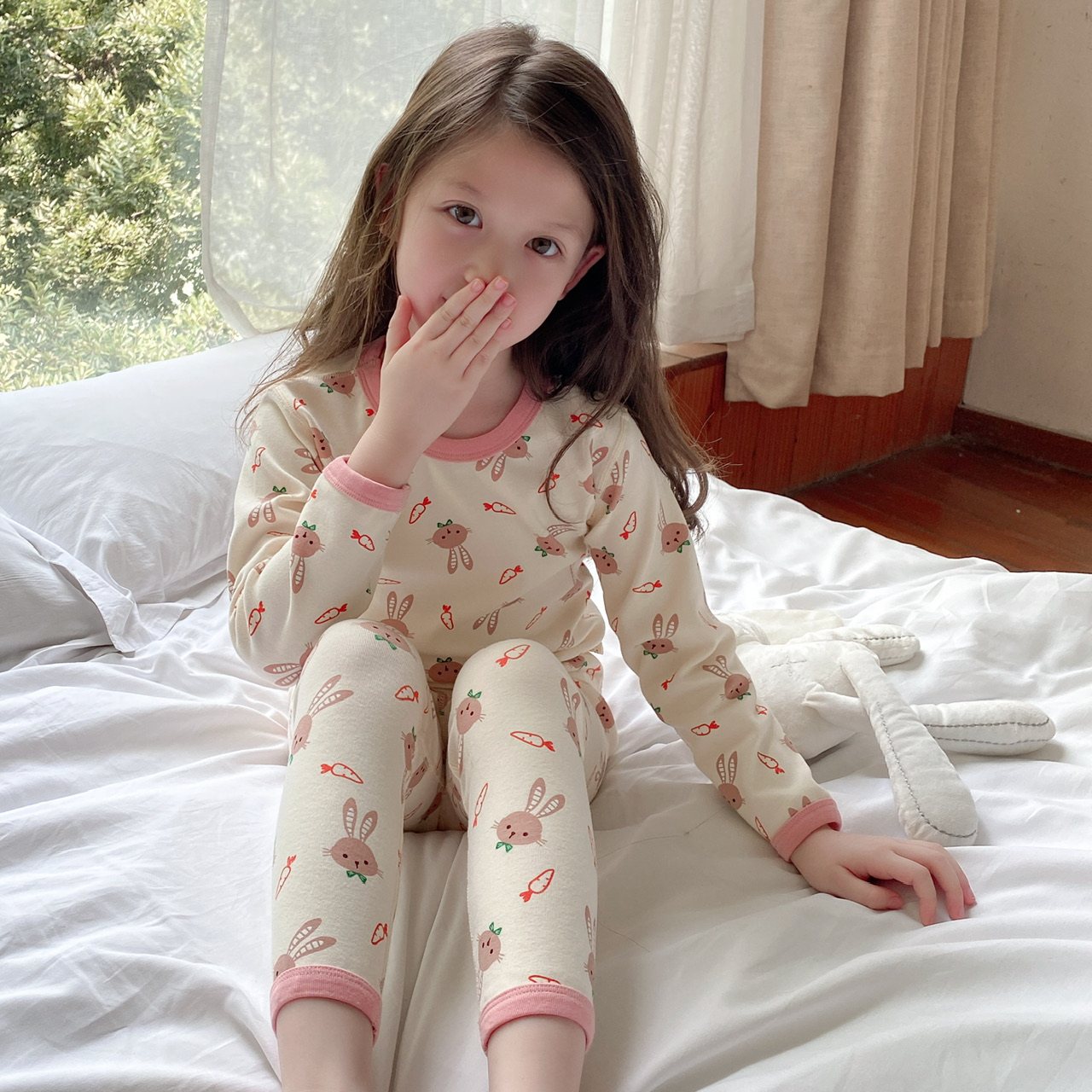 ins网红宝宝家居服韩版卡通睡衣儿童春秋新款男女童无骨秋衣秋裤,淘宝优惠券,粉丝福利购,淘宝优惠卷