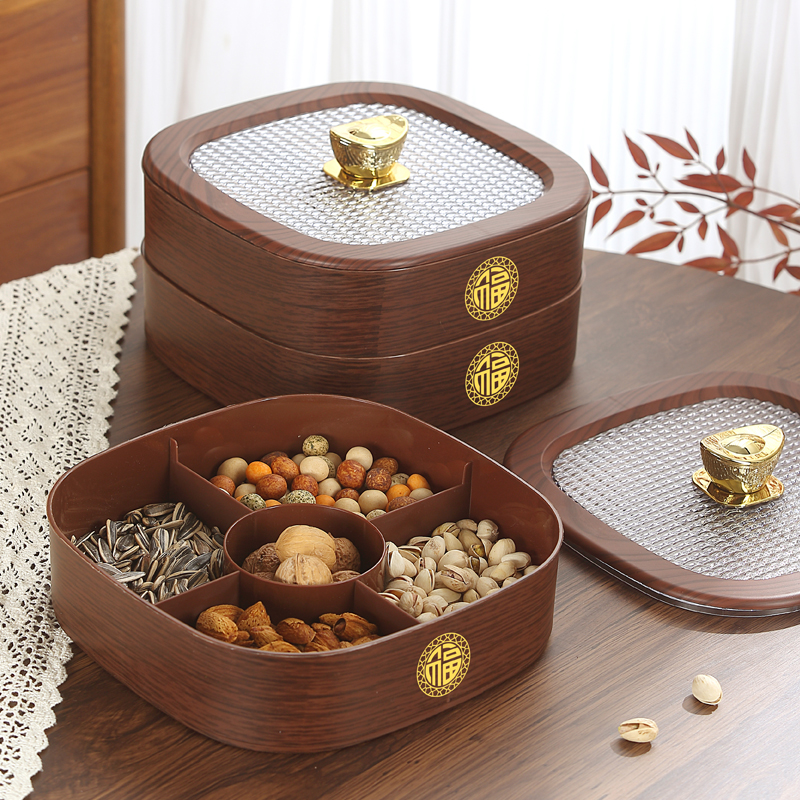 中古风干果盘高端精致高颜值糖果盒坚果茶几收纳盒客厅家用水果盘 - 图2