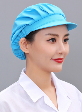 车间卫生防尘厨师帽女餐饮工作帽