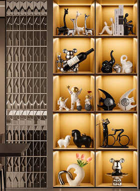 轻奢高级感萌鹿一家亲陶瓷摆件