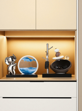 现代简约石来运转收纳摆件