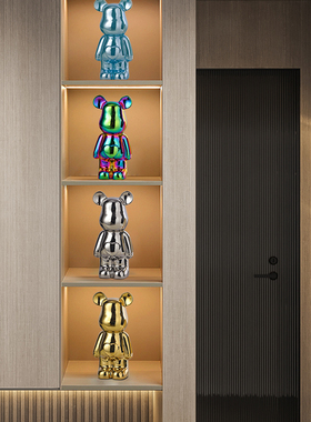 网红爱心暴力熊存钱罐摆件